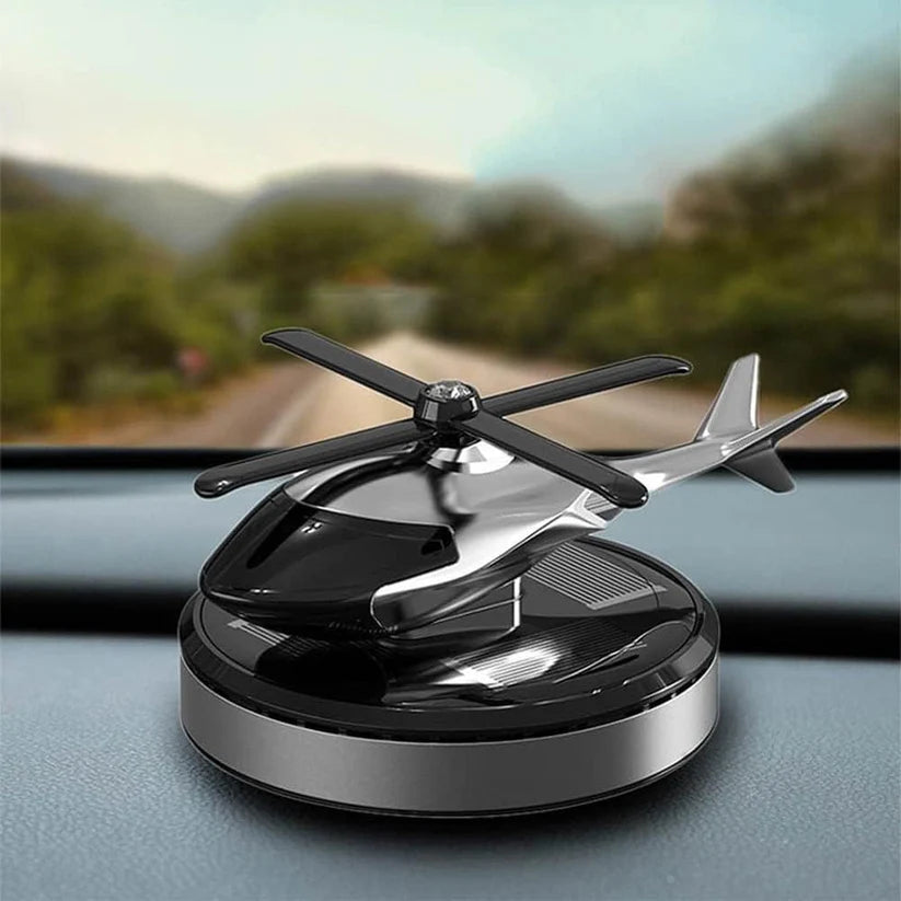 Solar Helicopter Car Air Freshener Metal