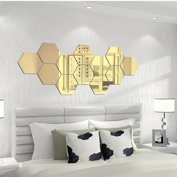 Set Of 12 3d Acrylic Hexagon DIY Art