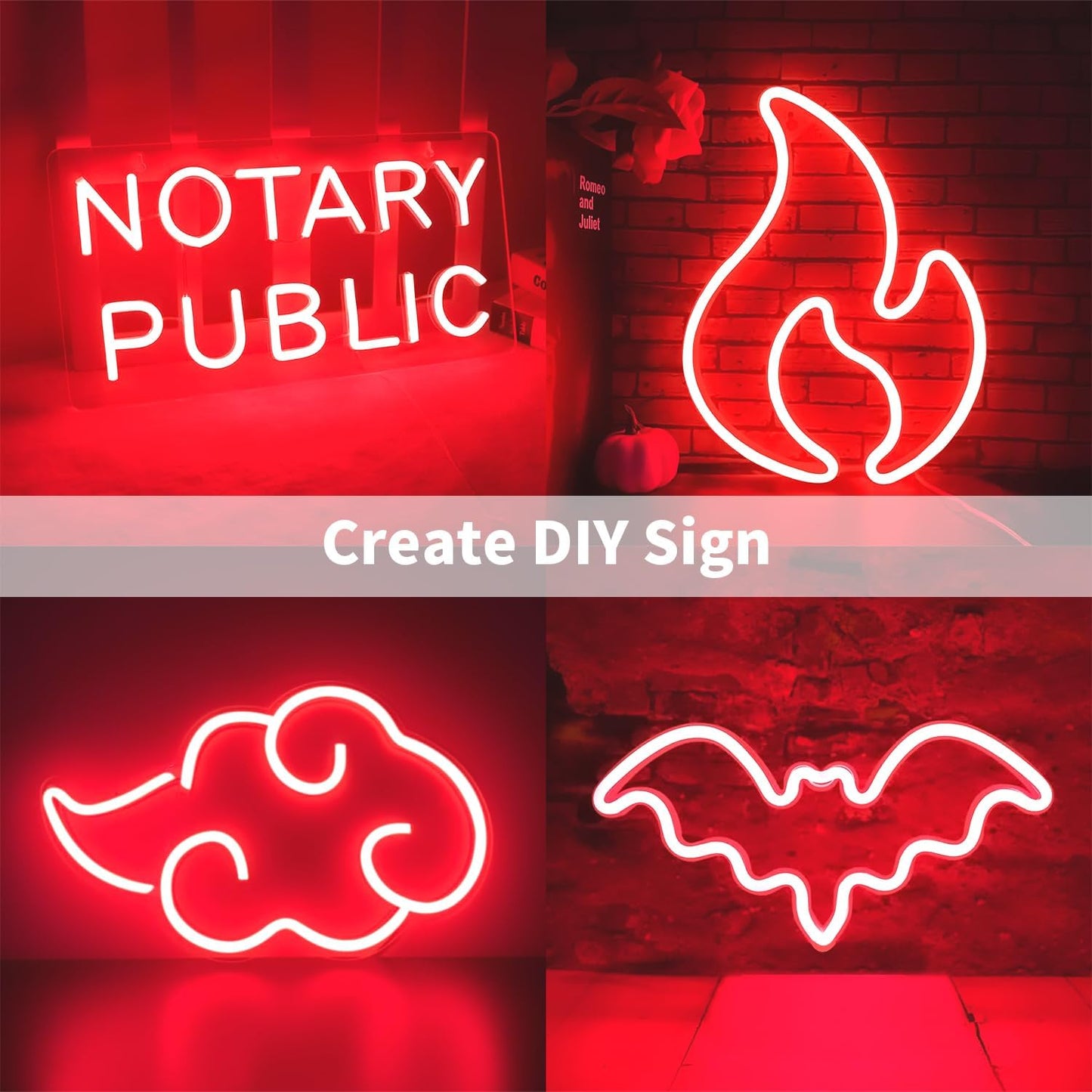 LED Neon Strip Lights, Red 12V/16.4ft