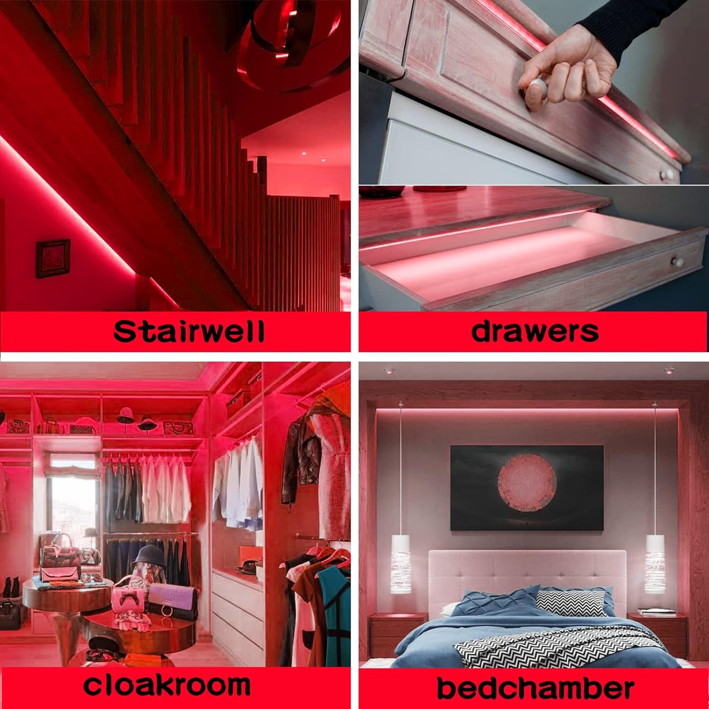 LED Neon Strip Lights, Red 12V/16.4ft