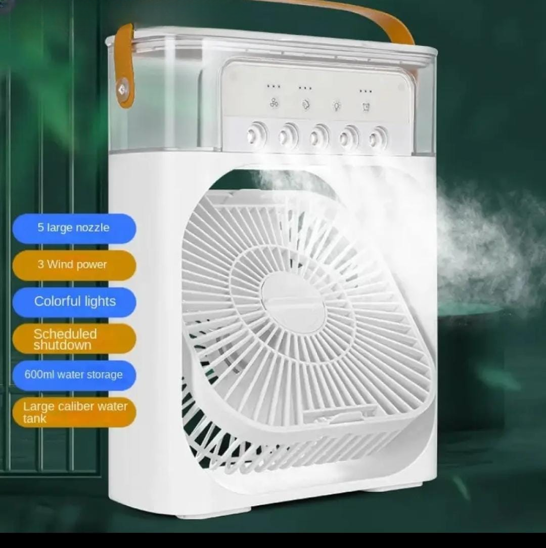 Portable Air Cooler Fan with LED Light & Mist Spray