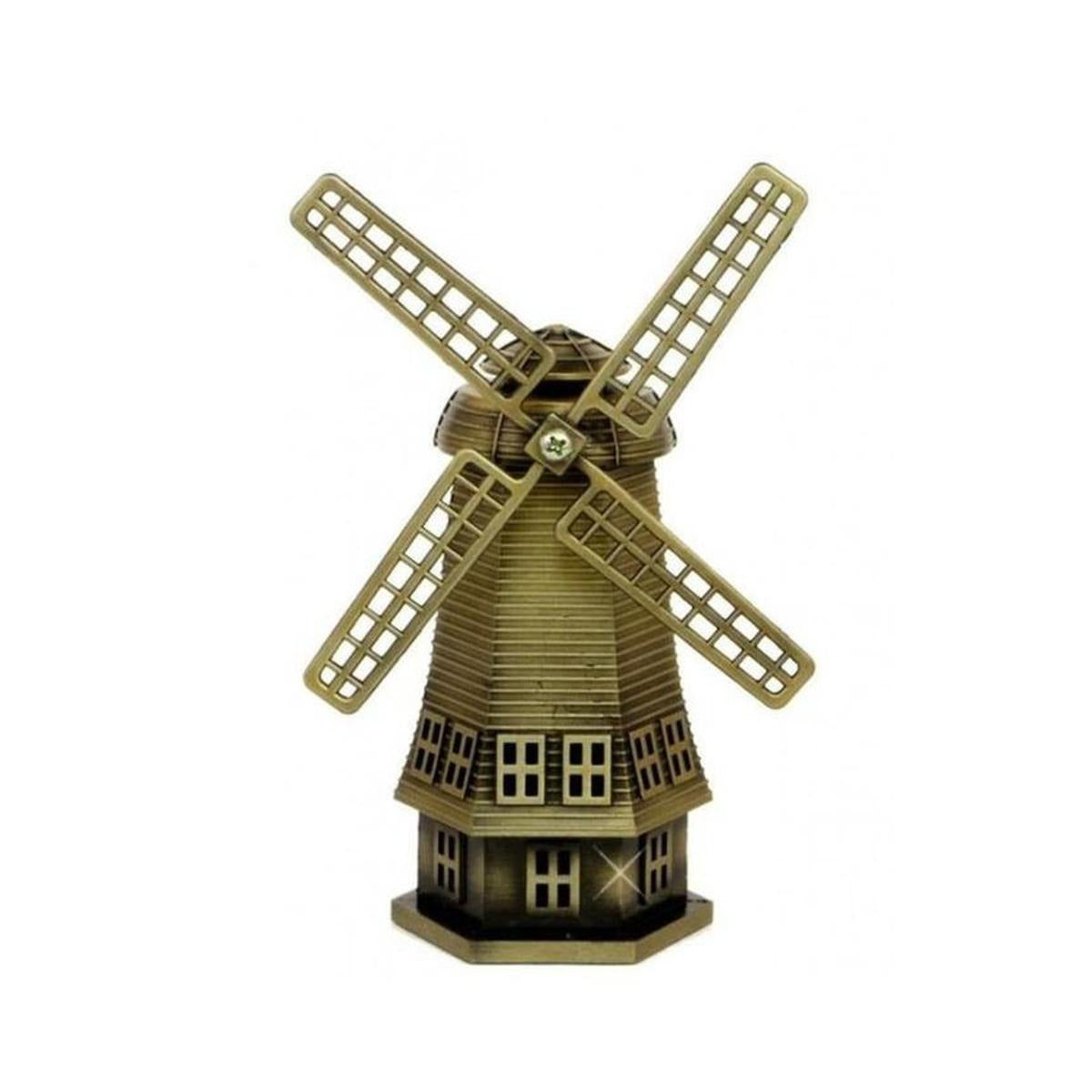 Rotatable Wind Mill Metal Monument