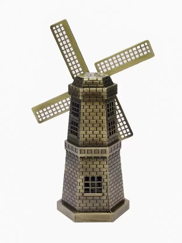 Rotatable Wind Mill Metal Monument