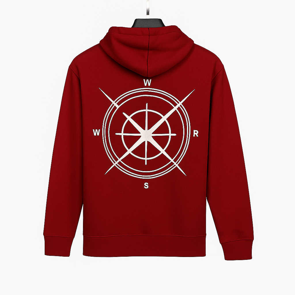 KREW Compass Lights Hoodie – Maroon (Astralite x KREW)