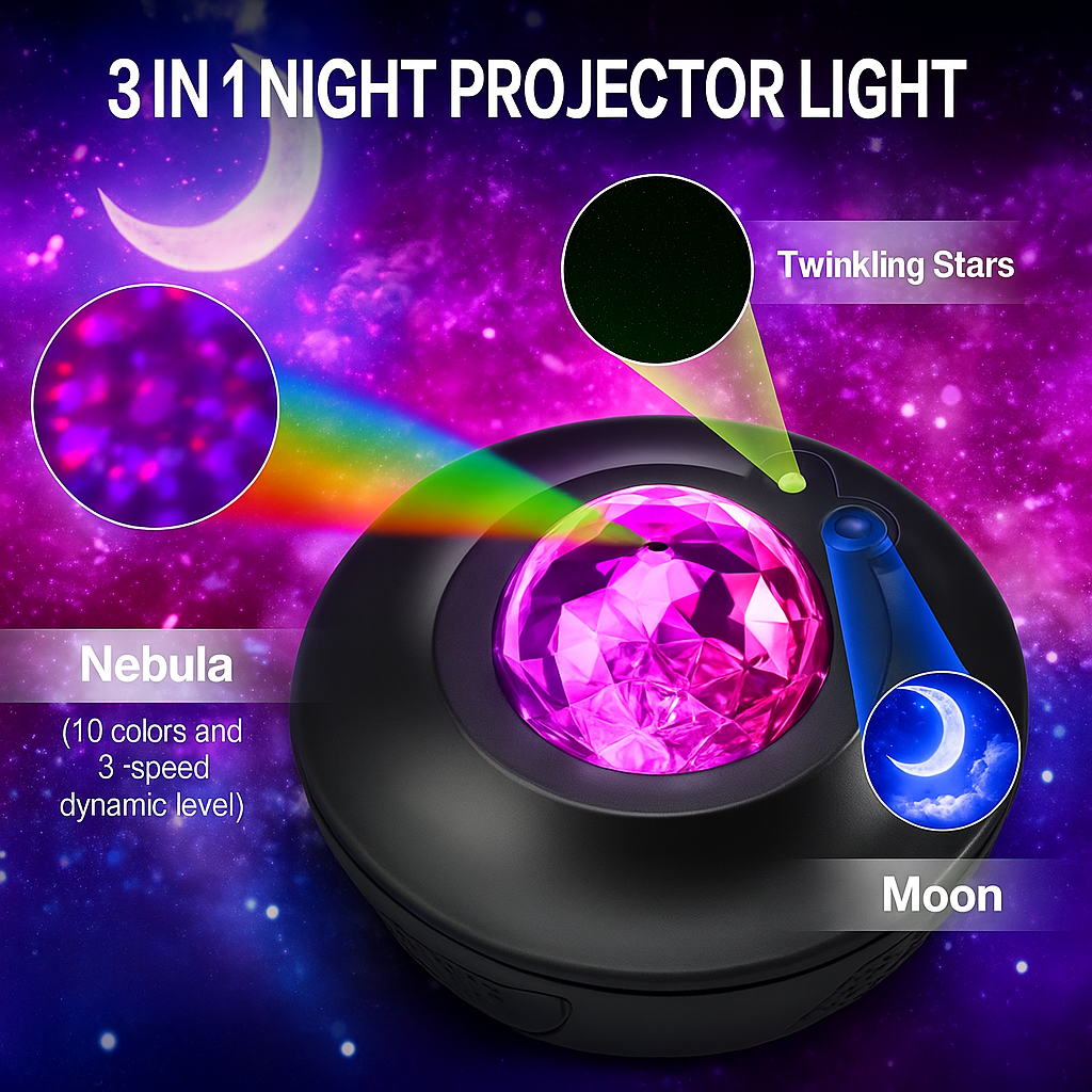 Galaxy Ocean Wave Light Projector