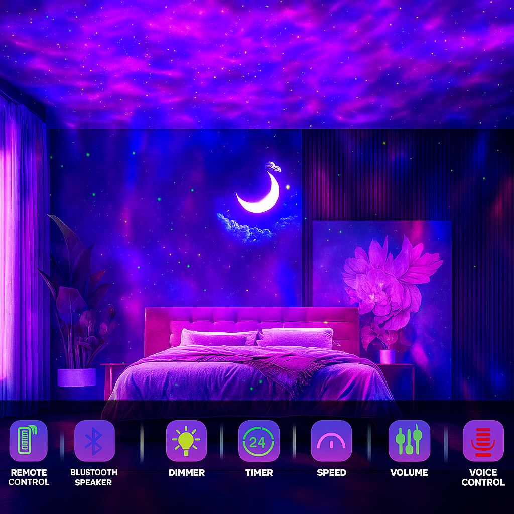 Galaxy Ocean Wave Light Projector