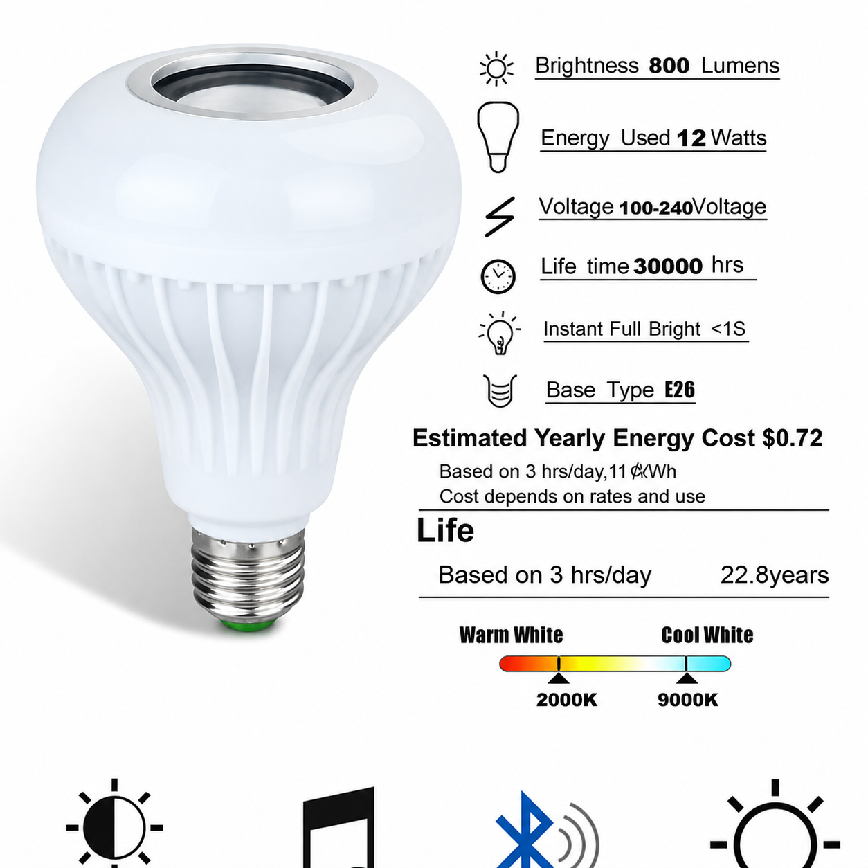 Color Changing Smart Wifi Rgb Led Bulb