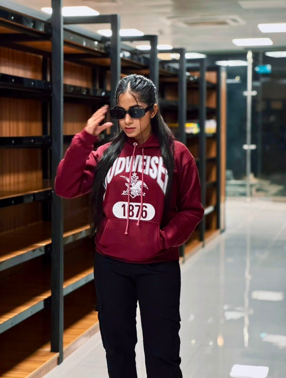 Budweiser 1876 Hoodie - Maroon (Astralite x KREW)