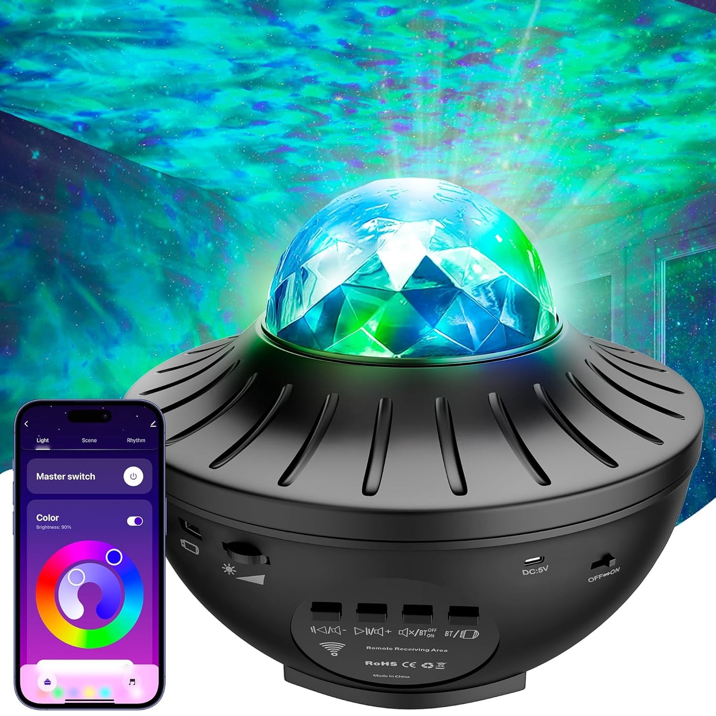 Galaxy Ocean Wave Light Projector